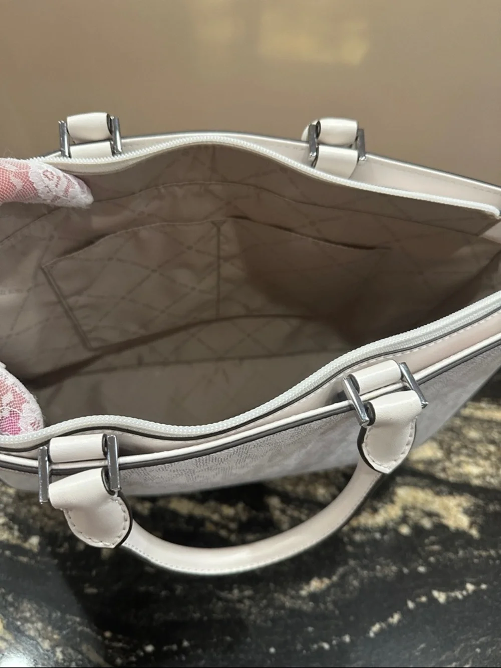 Michael Kors Jessie Signature Satchel - Picture 10 of 15